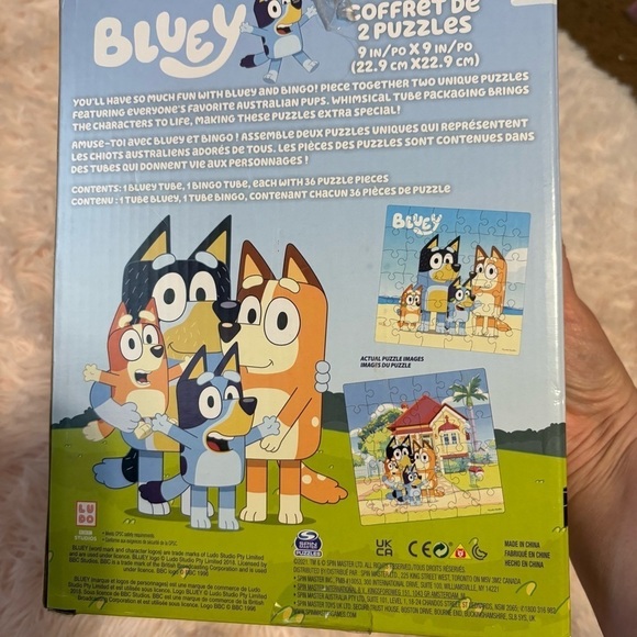 Bluey 36-Piece Jigsaw Puzzle 2-Pack, Fun Toy Gift Set for  2-Puzzle Pack Bluey Puzzle Set Bingo Kids Toy Dog
